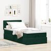 vidaXL Estructura de cama otomana con colch&oacute;n terciopelo verde oscuro