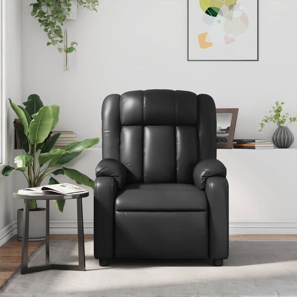 vidaXL Sillón de masaje reclinable cuero sintético negro