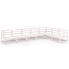 vidaXL Set de sal&oacute;n de jard&iacute;n de 7 piezas blanco madera maciza de pino