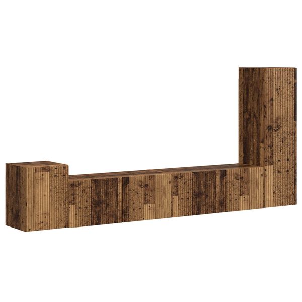 vidaXL Conjunto de mueble de TV Montaje en la pared 3 pcs Madera vieja