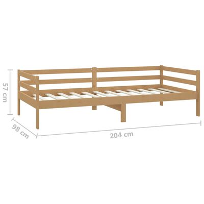 vidaXL Sofá cama y colchón madera pino maciza marrón miel 90x200 cm