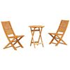 vidaXL Conjunto de Bistro Plegable 3 uds. Marr&oacute;n