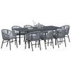 vidaXL Conjunto de Comedor de Jard&iacute;n 9 pcs Gris rat&aacute;n sint&eacute;tico