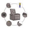 vidaXL Sill&oacute;n reclinable de masaje elevable tela gris taup&eacute;