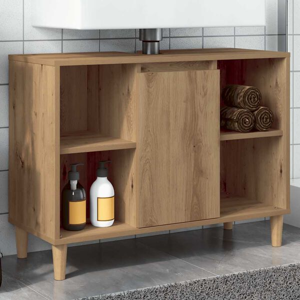 vidaXL Mueble de baño madera de ingeniería roble artisian 80x33x60 cm