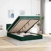 vidaXL Estructura cama otomana colch&oacute;n terciopelo verde oscuro