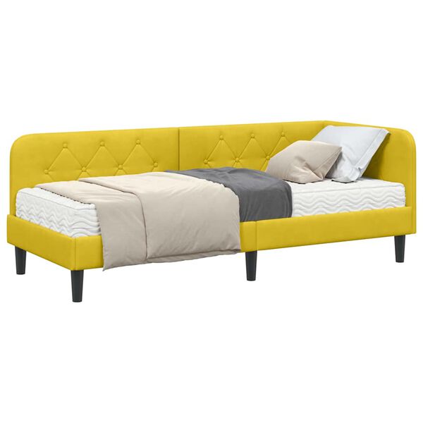 vidaXL Estructura de cama en esquina Amarillo 80 x 200 cm Terciopelo