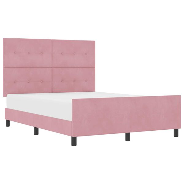 vidaXL Cama tipo Box Spring con cabecera Rosa 140 x 200 cm Terciopelo