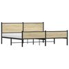 vidaXL Estructura de cama sin colch&oacute;n metal roble Sonoma 193x203 cm