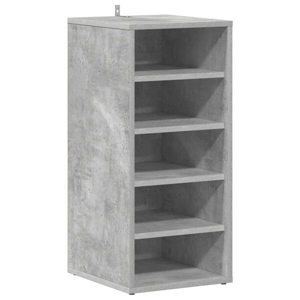 vidaXL Mueble zapatero madera contrachapada gris hormigón 31,5x35x70cm