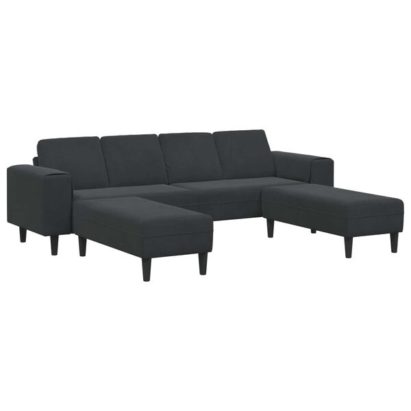 vidaXL Sof&aacute; de sala 3 pcs Negro