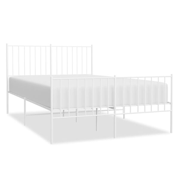 vidaXL Estructura cama sin colch&oacute;n con estribo metal blanco 120x200 cm