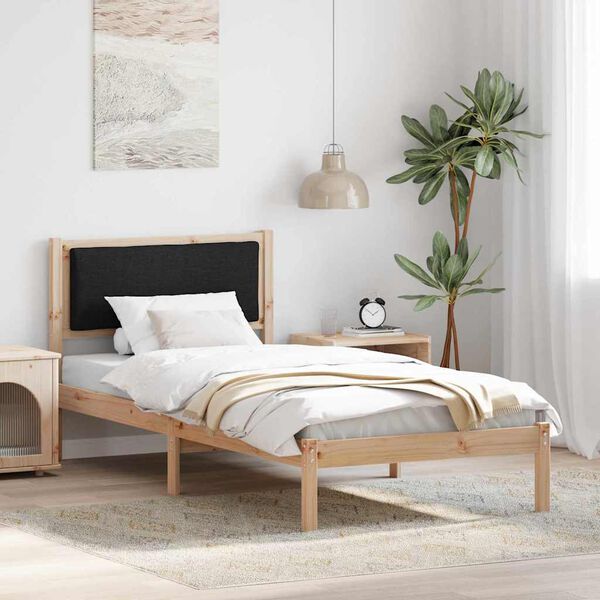 vidaXL Estructura de cama Negro 100 x 200 cm Madera de pino macizo