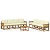 vidaXL Conjunto de sof&aacute;s de exterior 9 uds. 8 plaza Natural y Crema