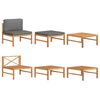vidaXL Set de muebles de jard&iacute;n 3 pzas madera teca cojines gris oscuro
