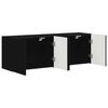 vidaXL Mueble de TV Montado en la Pared 2 pcs Negro 59,5 x 31 x 40 cm