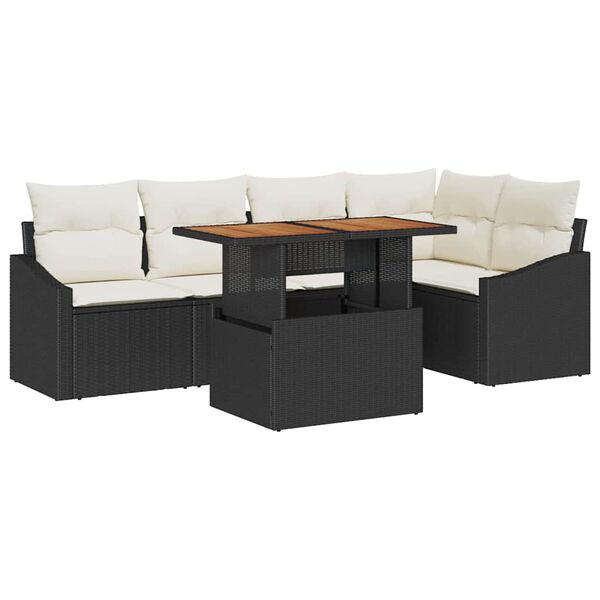 vidaXL Conjunto de Comedor de Jard&iacute;n Negro y crema 100 x 55 x 73 cm