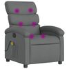 vidaXL Sill&oacute;n reclinable de masaje con tapicer&iacute;a gris oscuro