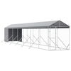 vidaXL Perrera de exterior con toldo acero galvanizado plata 2x14x2,5m