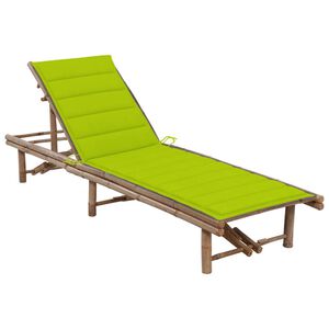 vidaXL Tumbona de jard&iacute;n con coj&iacute;n bamb&uacute;