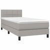 vidaXL Cama box spring con colch&oacute;n tela gris claro 90x190 cm