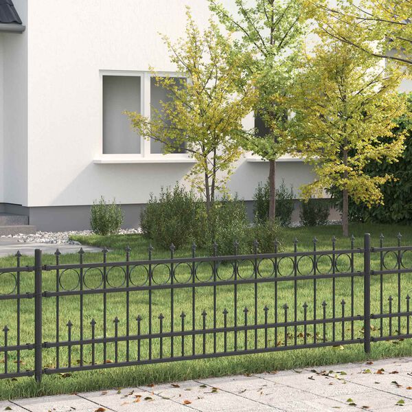 vidaXL Cerca con Anillo de Pinchos Negro 200 x 130 cm