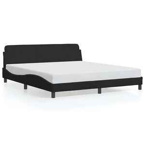 vidaXL Estructura de cama Dover terciopelo negro 180x200 cm