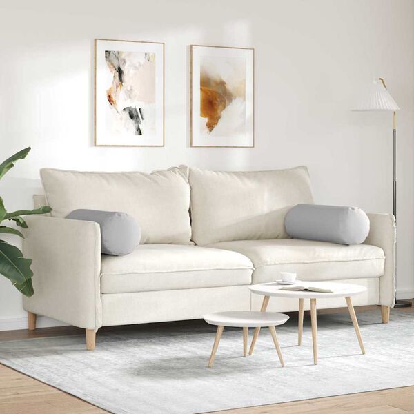 vidaXL Cojines Bolster 2 pcs Gris Nube Ø 25 x 70 cm tela