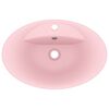 vidaXL Lavabo lujoso con rebosadero cer&aacute;mica rosa mate 58,5x39 cm