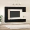 vidaXL Conjunto de mueble de TV 9 pcs Roble Negro Madera contrachapada