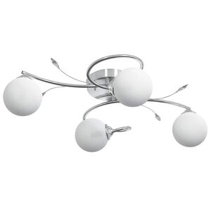vidaXL L&aacute;mpara de techo pantallas cristal redonda 4 bombillas LED G9