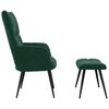 vidaXL Sill&oacute;n de relax con taburete terciopelo verde oscuro