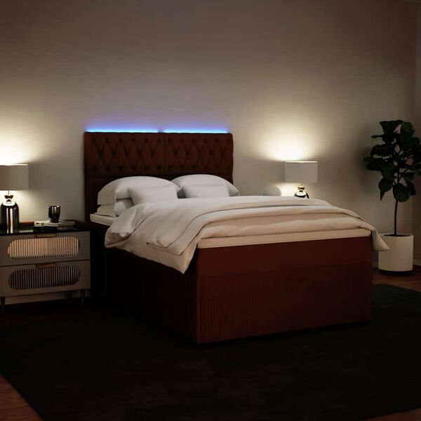 vidaXL Cama box spring con colch&oacute;n terciopelo rosa 140x200 cm