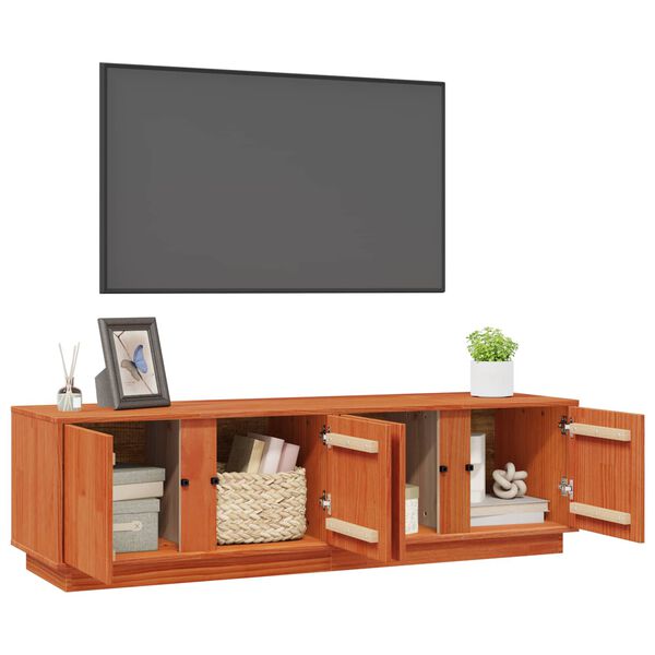 vidaXL Mueble de TV Marr&oacute;n Cera 140 x 40 x 40 cm Pino macizo