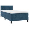 vidaXL Cama box spring con colch&oacute;n terciopelo azul oscuro 80x200 cm