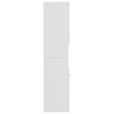 vidaXL Armario de baño madera contrachapada blanco brillo 30x30x130 cm