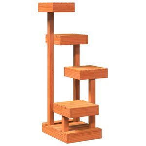 vidaXL &Aacute;rbol para gatos madera maciza pino marr&oacute;n cera 45,5x49x103 cm