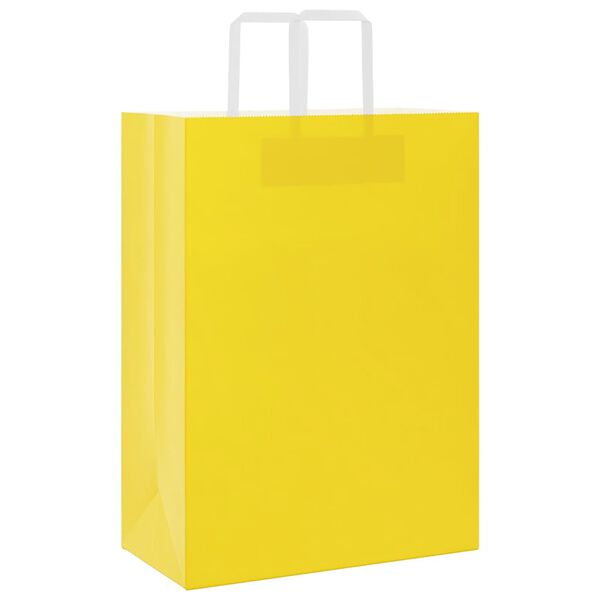 vidaXL Bolsas de papel con asas 50 uds amarillas 32x17x44 cm