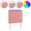 vidaXL Cabecero con luces LED terciopelo rosa 90x5x118/128 cm
