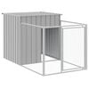 vidaXL Caseta perros corral acero galvanizado gris claro 110x609x110cm