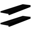 vidaXL Alf&eacute;izares de ventana 2 uds madera maciza roble marr&oacute;n negro
