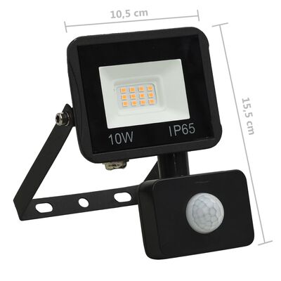 vidaXL Foco LED con sensor 10 W blanco cálido