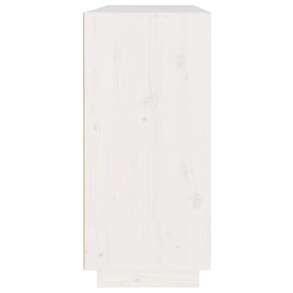 vidaXL Aparador de madera maciza de pino blanco 110x34x75 cm