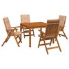 vidaXL Juego de comedor de jard&iacute;n de 5 piezas Natural