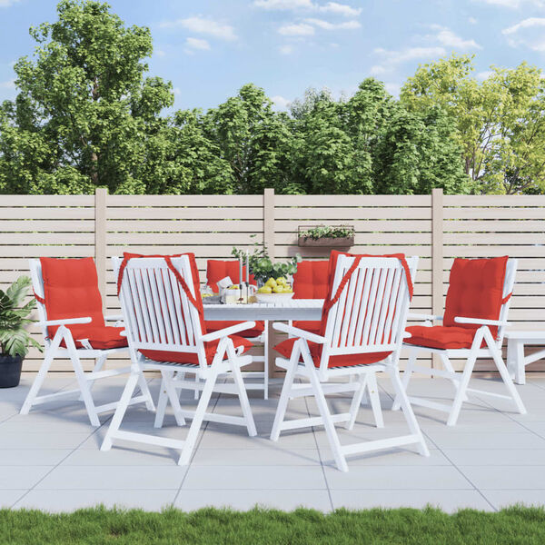 vidaXL Cojines para silla con respaldo bajo 6 uds tela Oxford rojo