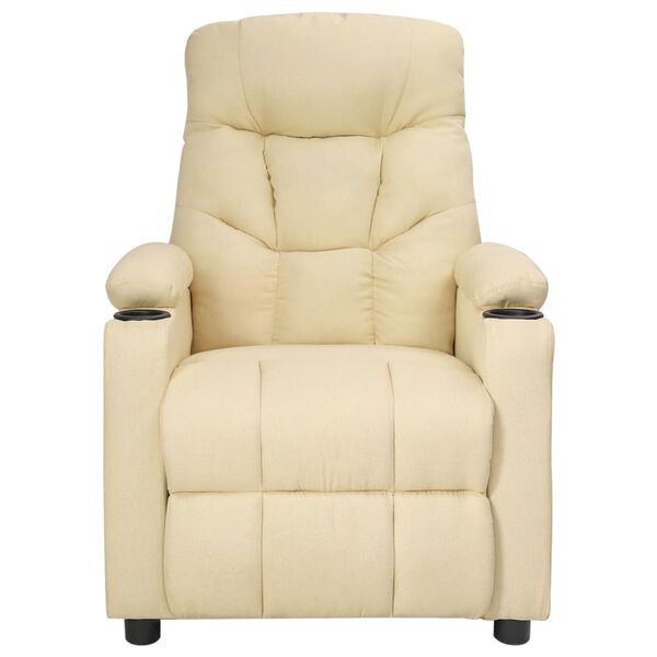 vidaXL Sill&oacute;n reclinable el&eacute;ctrico de tela crema