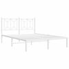 vidaXL Estructura cama sin colch&oacute;n con cabecero metal blanco 140x190cm