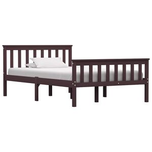 vidaXL Estructura cama sin colch&oacute;n madera pino marr&oacute;n oscuro 120x200cm