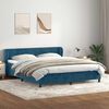 vidaXL Cama box spring con colchones terciopelo azul oscuro 180x210 cm