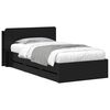 vidaXL Estructura de cama con almacenamiento y cabecero Negro